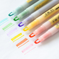 Andstal 6 colors Transparent Macaron Highlighter Double Head Fluorescent Pen For School Marker